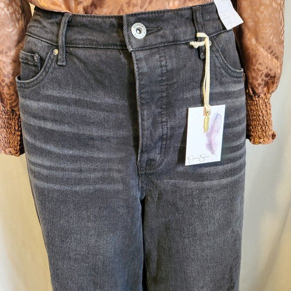 Jessica Simpson Women's Black High Rise Relaxed Wide Straight Jeans Size 30 NWT - Picture 3 of 7